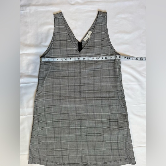 Loft Women’s Houndstooth Plaid Sleeveless Trapeze V-Neck Work Dress Size S NWOT - Picture 11 of 13
